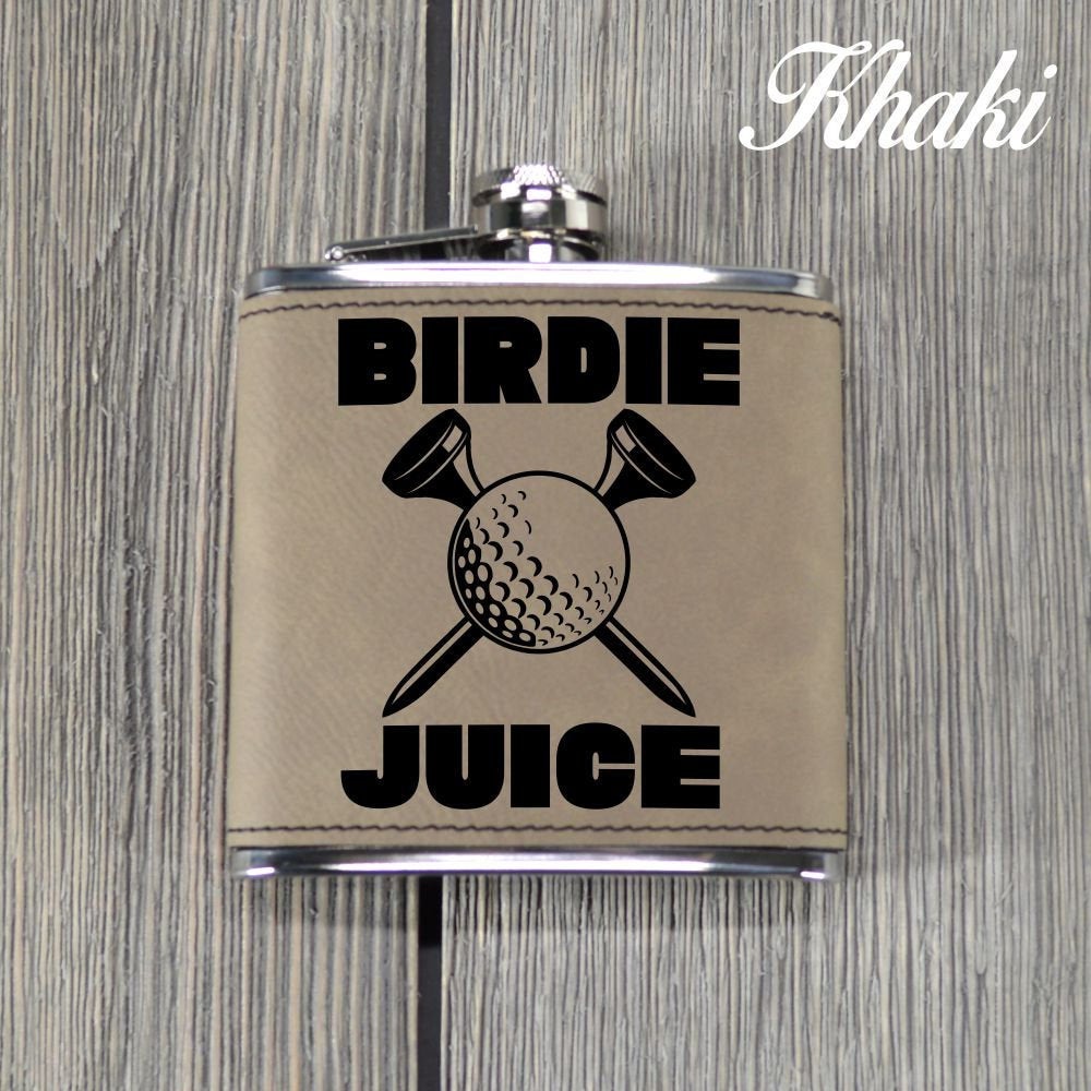 Leather Golf Flask for Birdie Juice - Golf Christmas Gift