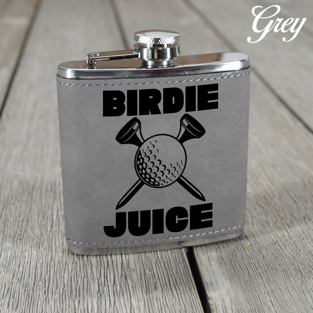 Leather Golf Flask for Birdie Juice - Golf Christmas Gift