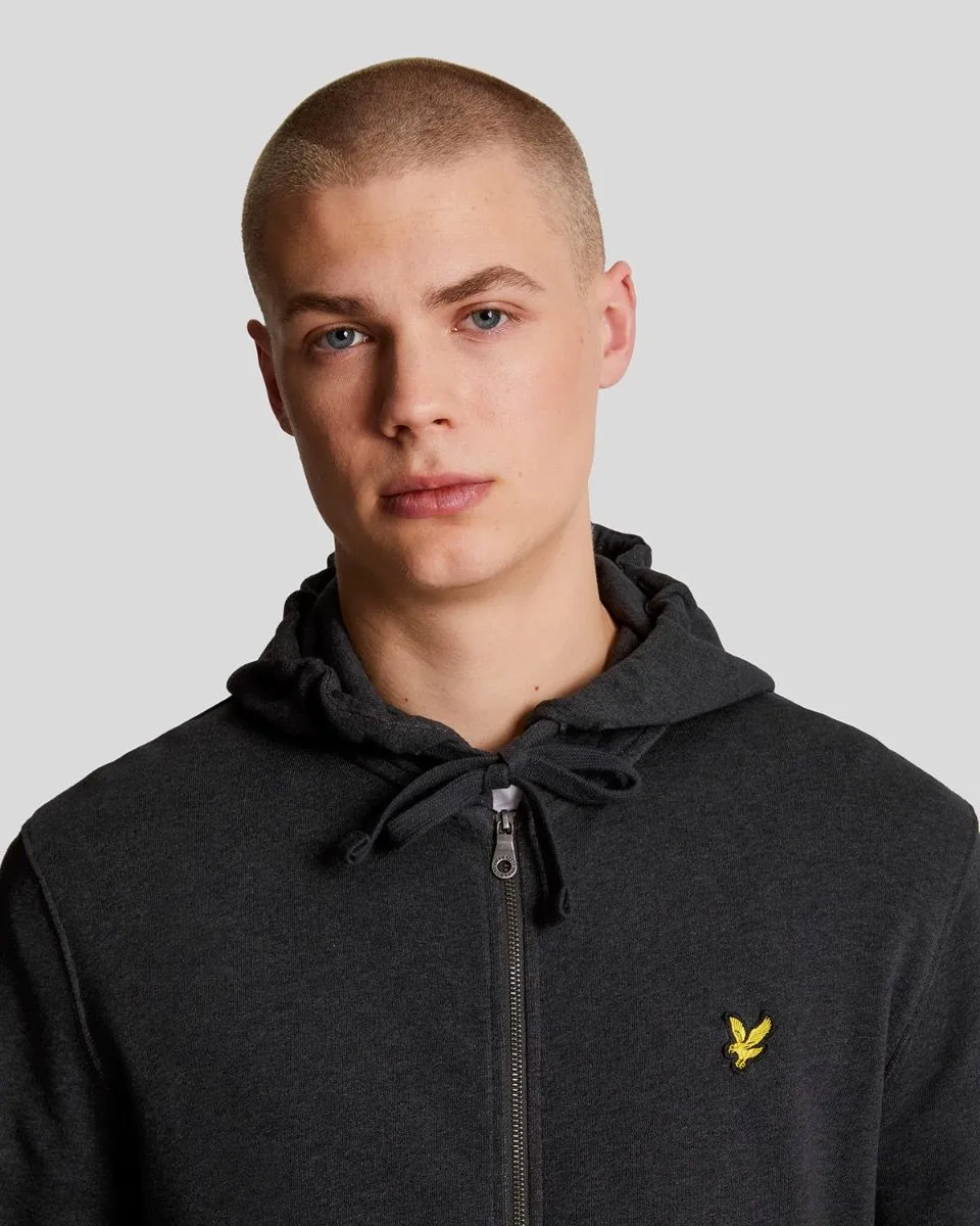 Lyle & Scott Zip Through Hooded Sweatshirts Charcoal