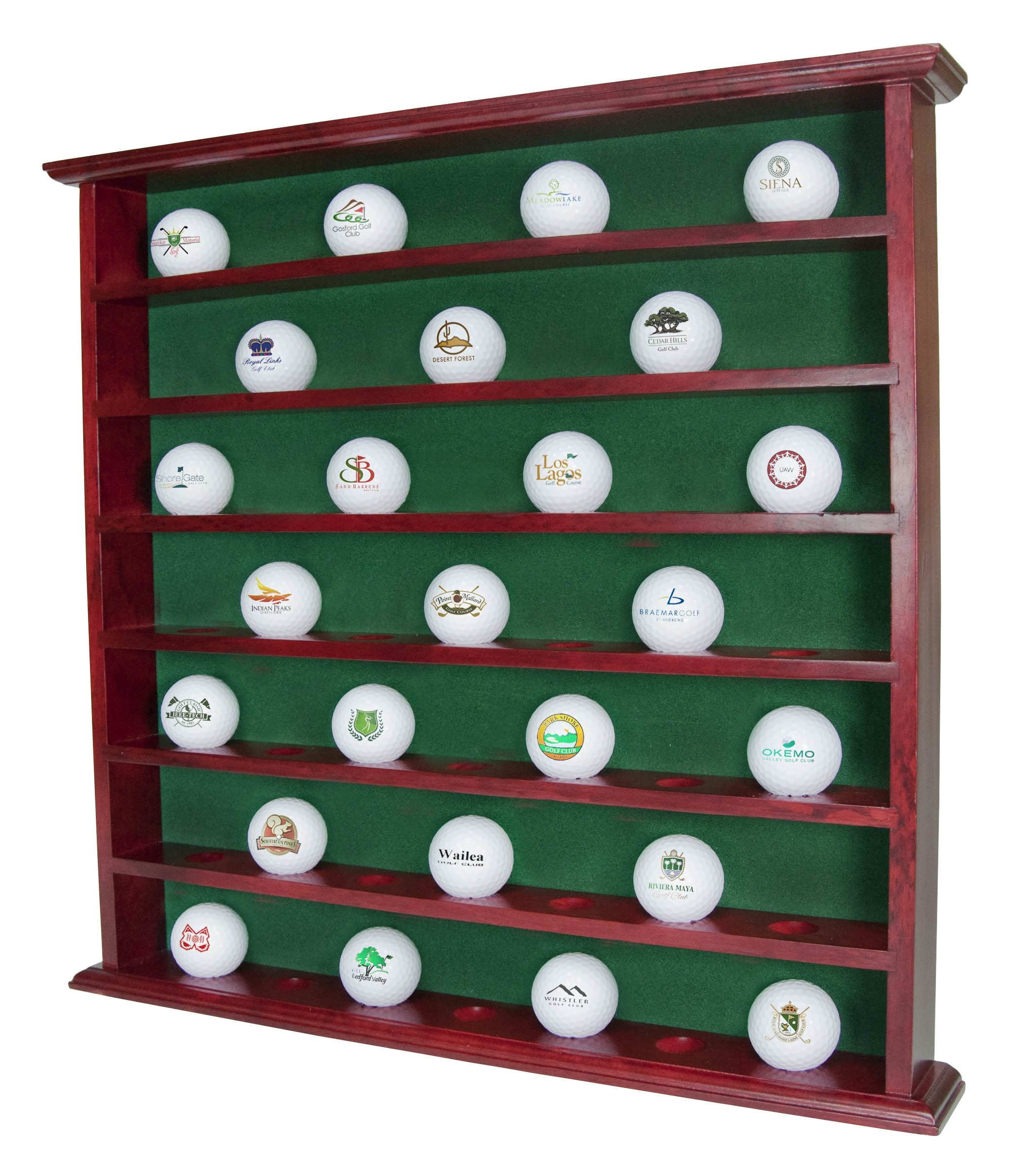 Mahogany 49 Golf Ball Display Cabinet  - Holiday Golf Gifts