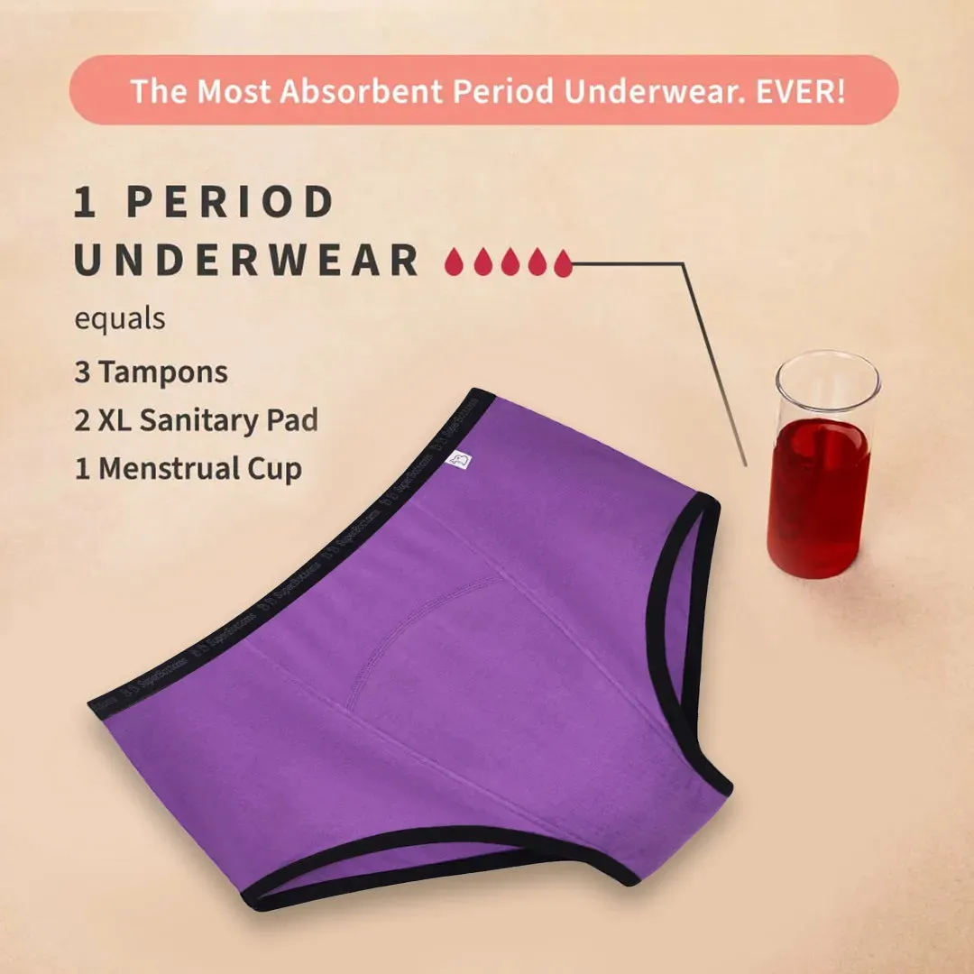 MaxAbsorb Period Underwear Pack of 3 - (1 Lilac and 2 Pink)