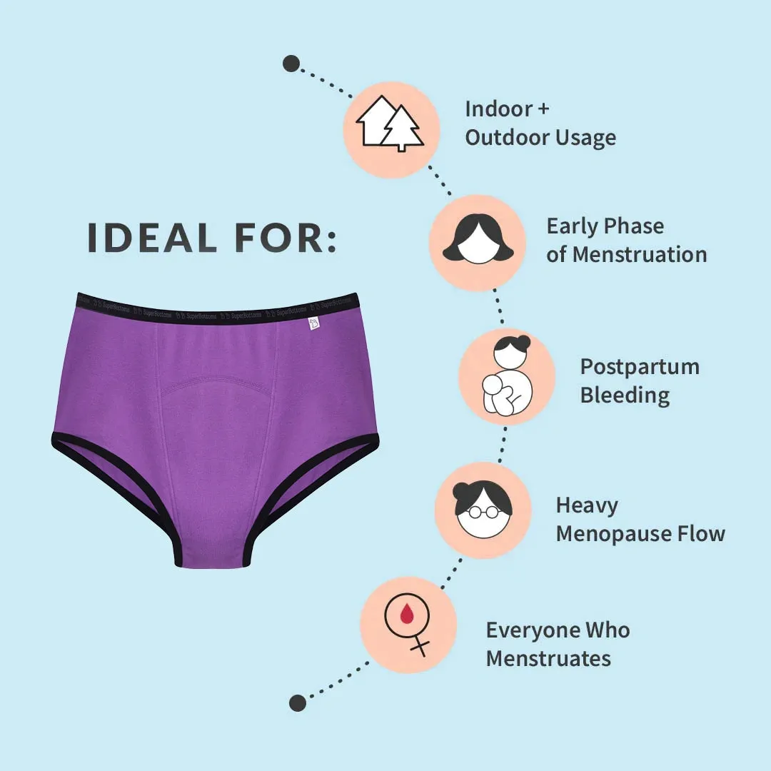 MaxAbsorb Period Underwear Pack of 3 - (1 Lilac and 2 Pink)