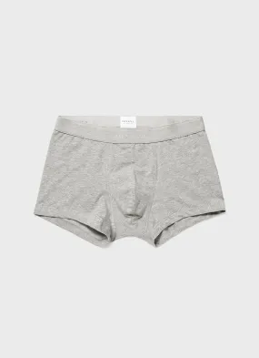 Men's Stretch Cotton Trunks in Grey Melange