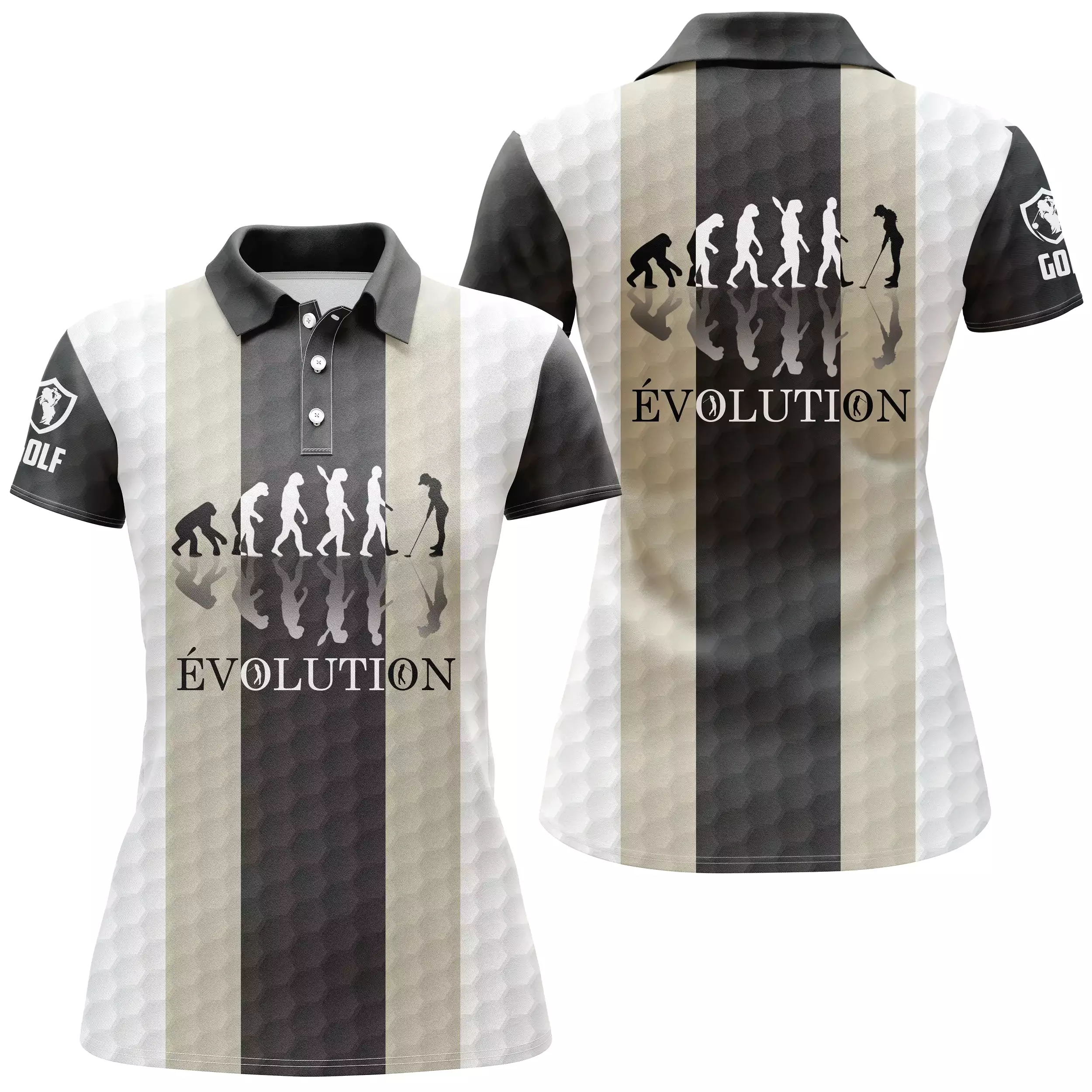 Polo de Golf, Cadeau Humour Fan de Golf, Motif Balle de Golf, volution d'un Golfeur - CT06072233