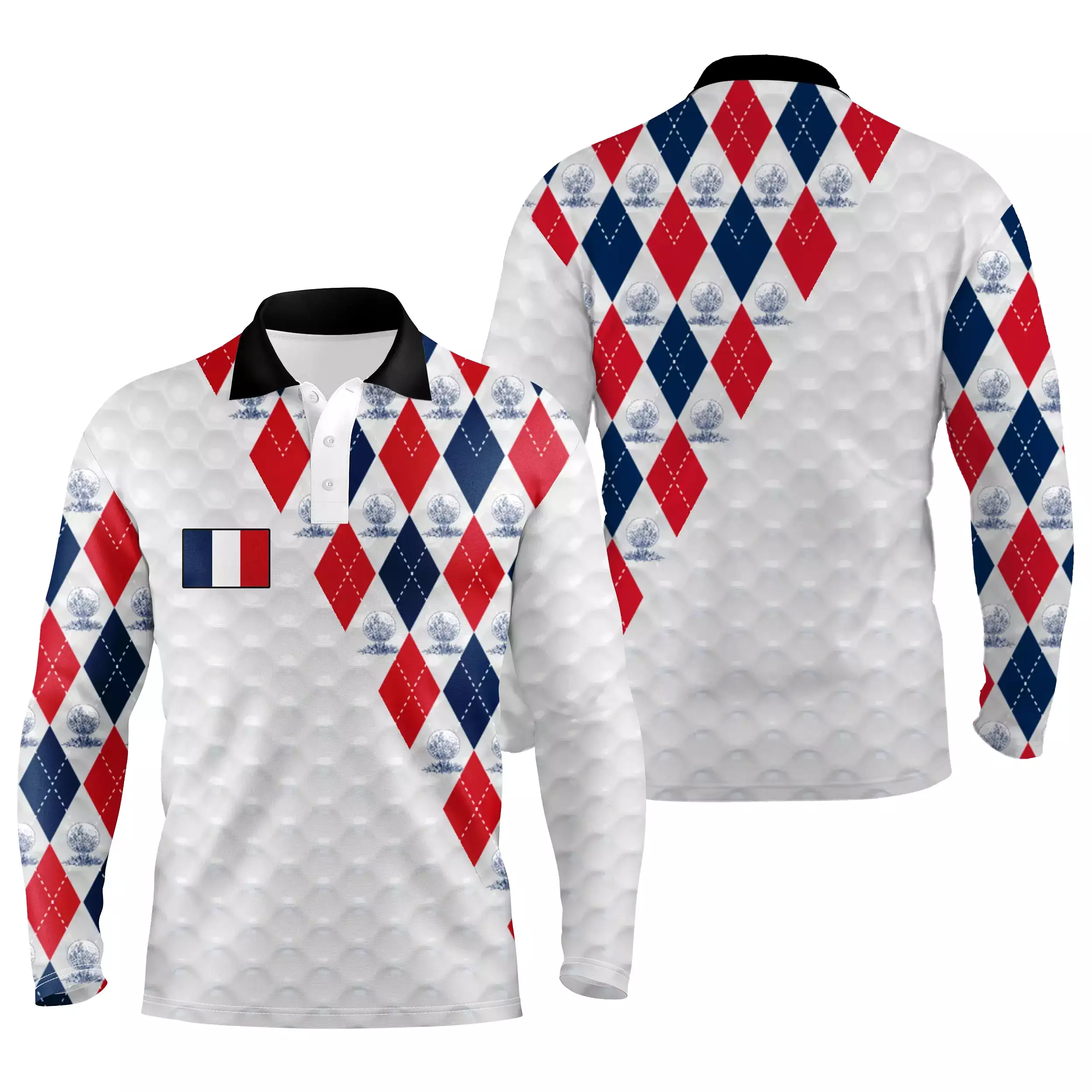 Polo de Golf Homme Et Femme, Drapeau France, Cadeau Porte Bonheur Golfeur - CT10092222