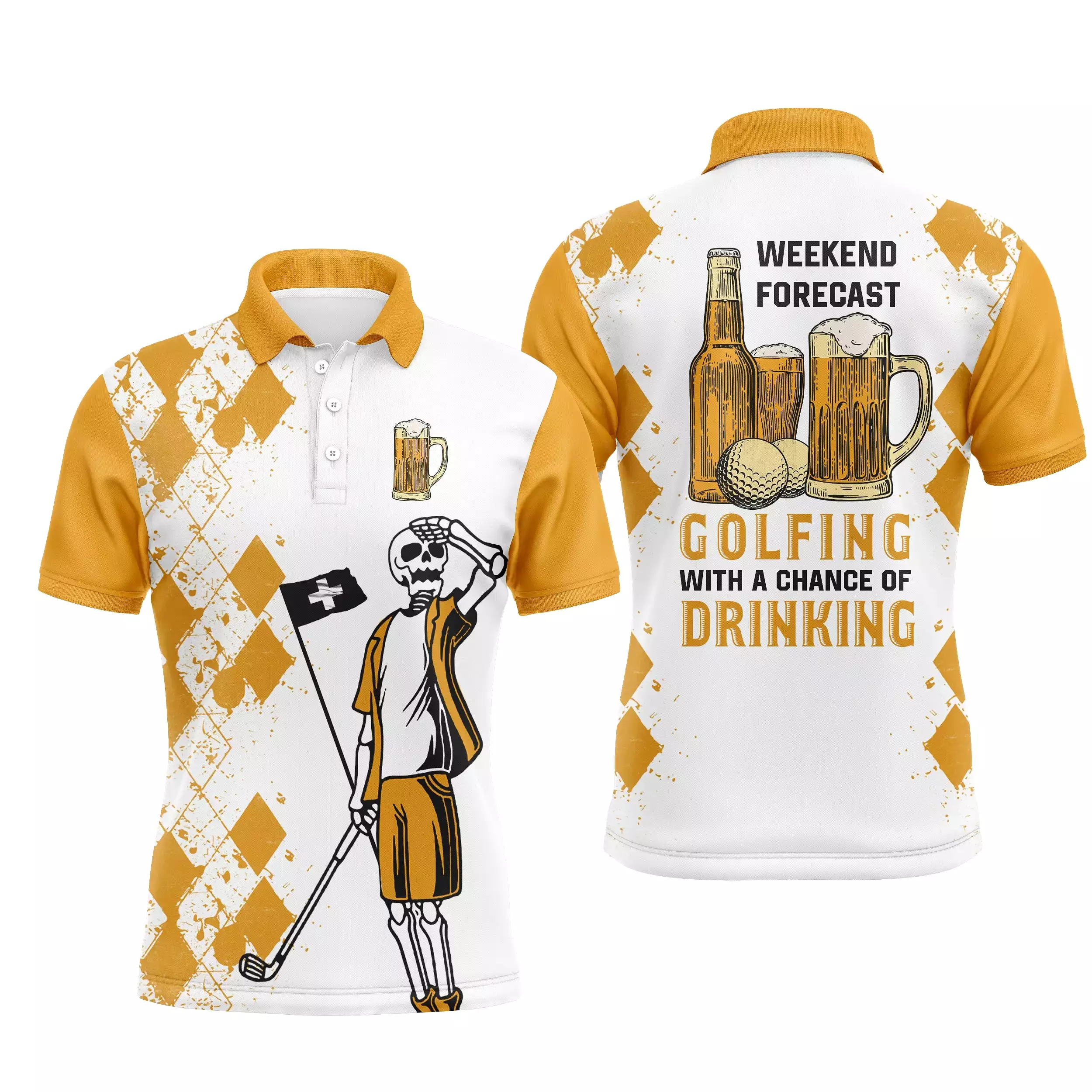 Polo Golf Homme Femme, Cadeau Idéal Golfeur, Golf Avec Biere - CT22072218