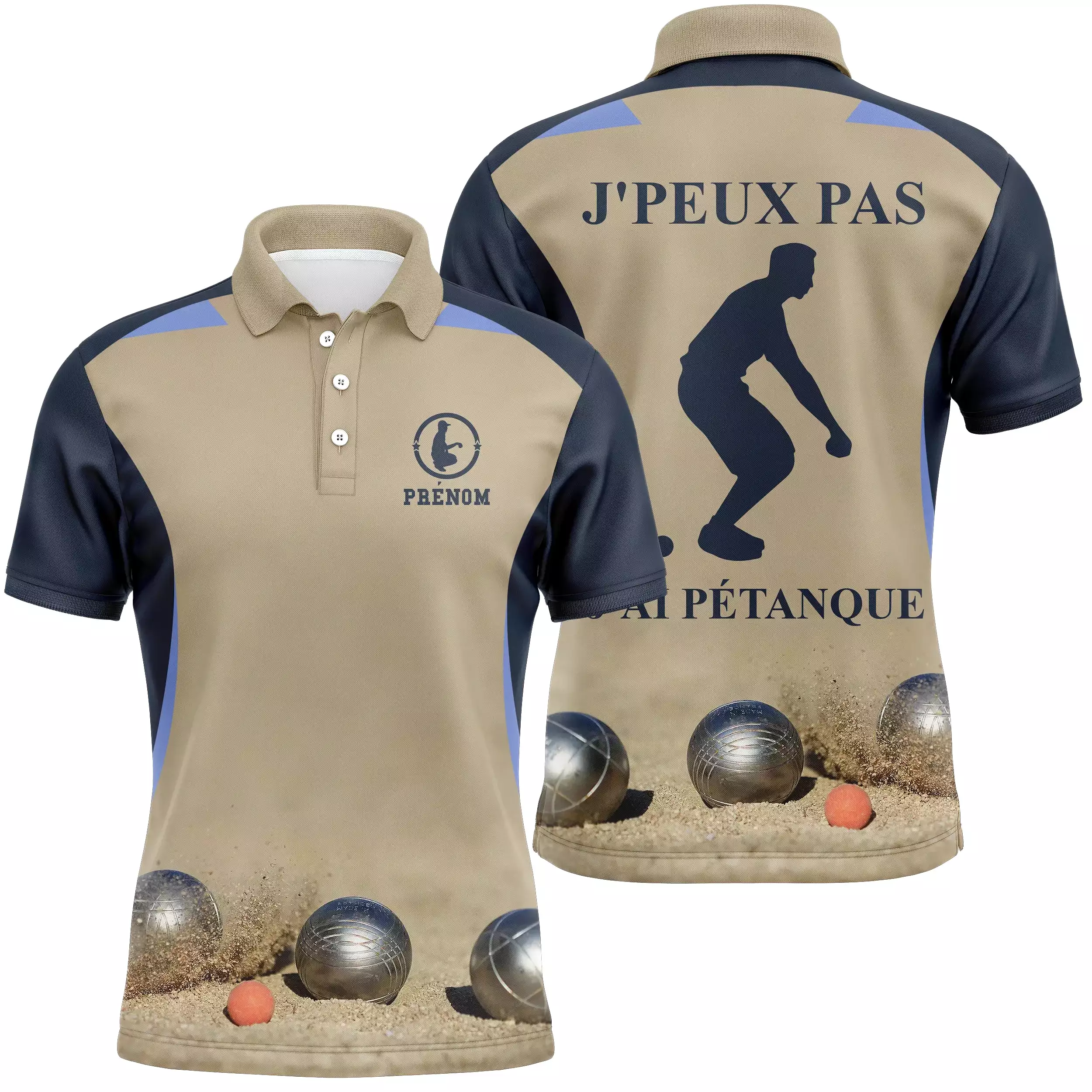 Polo Pétanque, Cadeau Personnalisé Bouliste, J'peux Pas, J'ai Pétanque - CT31112230