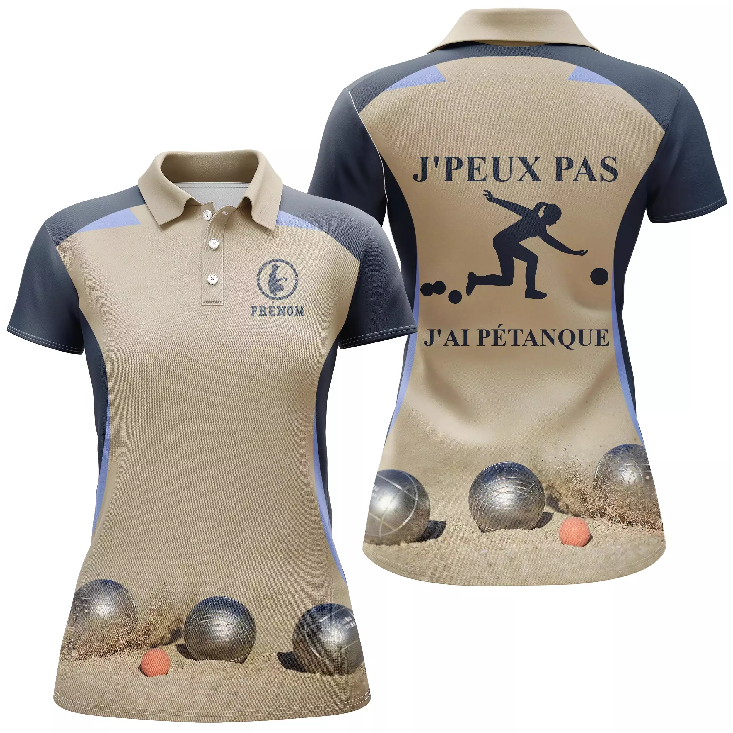 Polo Pétanque, Cadeau Personnalisé Bouliste, J'peux Pas, J'ai Pétanque - CT31112230