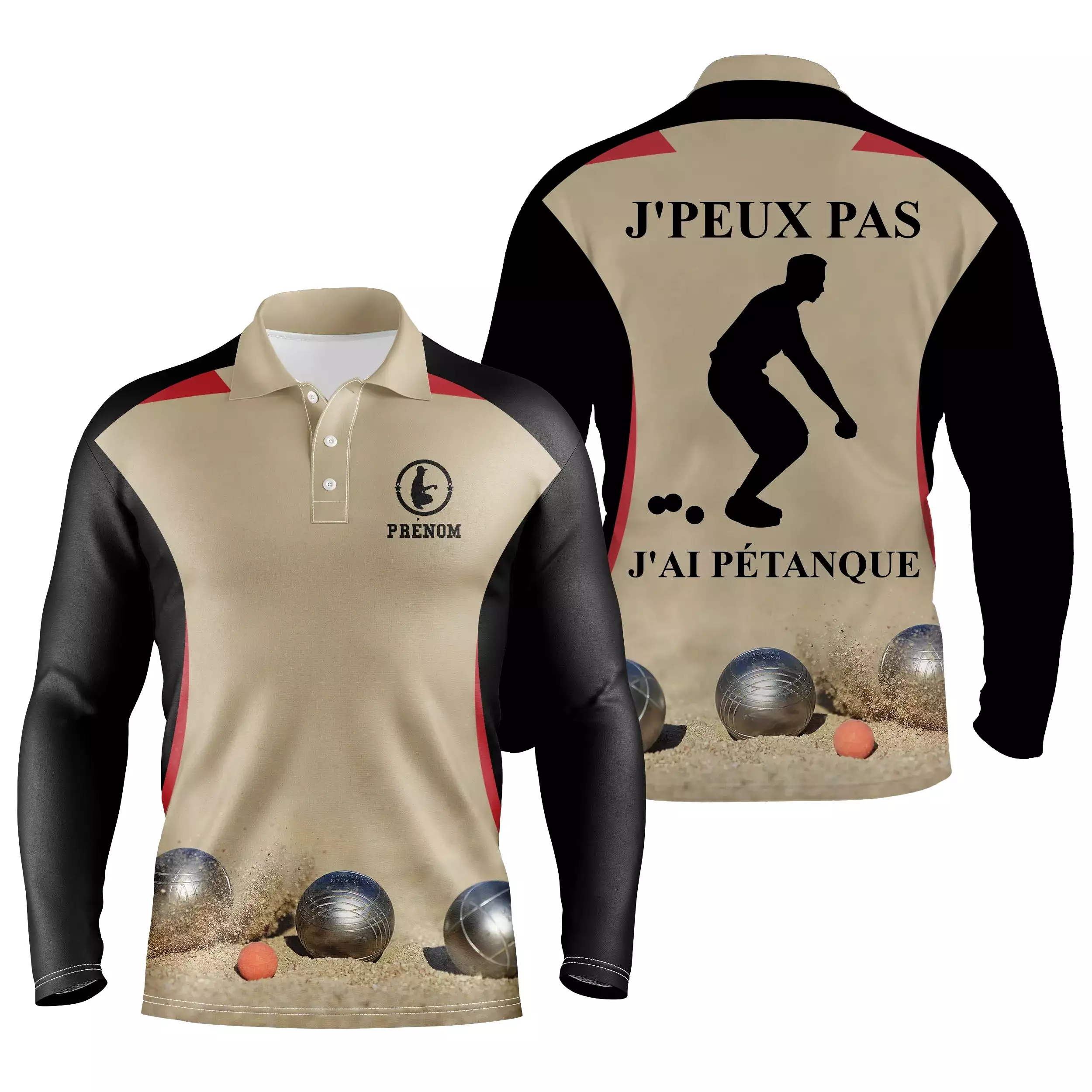 Polo Pétanque, Cadeau Personnalisé Bouliste, J'peux Pas, J'ai Pétanque - CT31112230