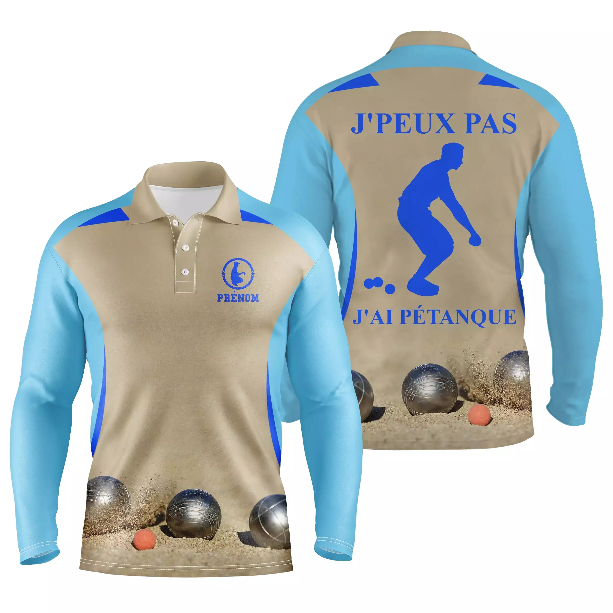 Polo Pétanque, Cadeau Personnalisé Bouliste, J'peux Pas, J'ai Pétanque - CT31112230