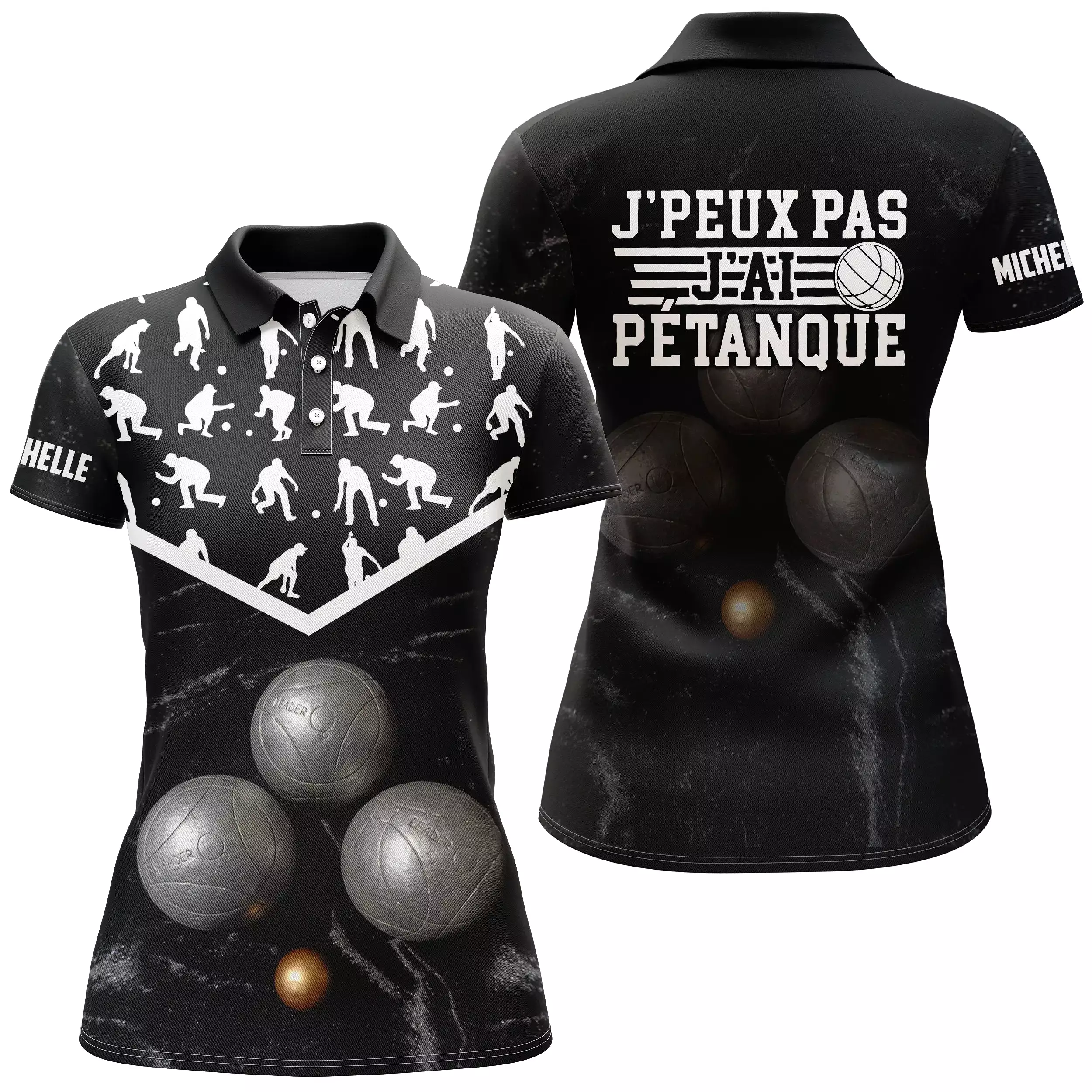 Polo Pétanque Femme Homme, Cadeau Humour Bouliste, J'peux Pas J'ai Pétanque - CT02122229