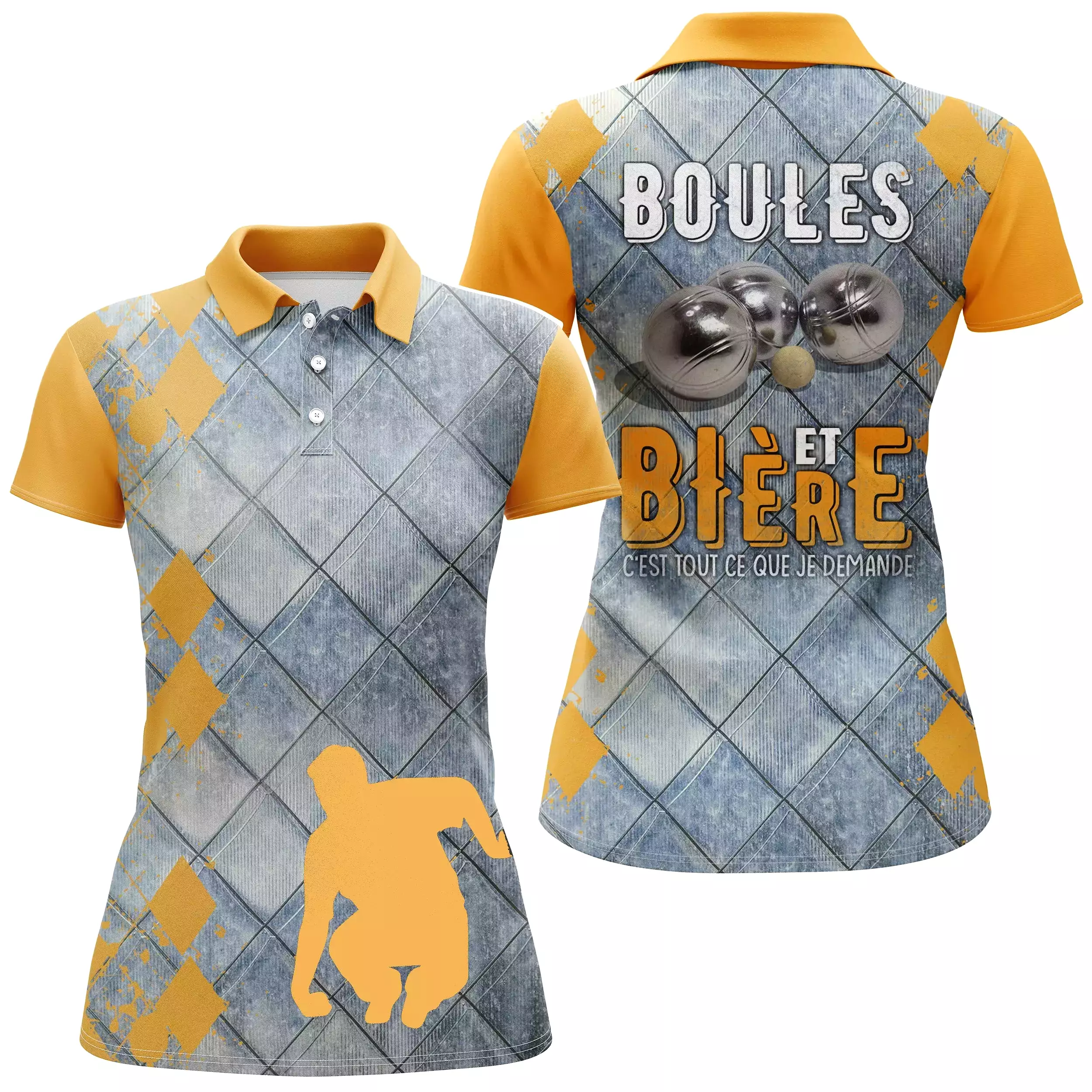 Polo Pétanque Homme Femme, Cadeau Humour Bouliste, Boules Et Bière - Tout Ce Que Je Demande - CT19112219