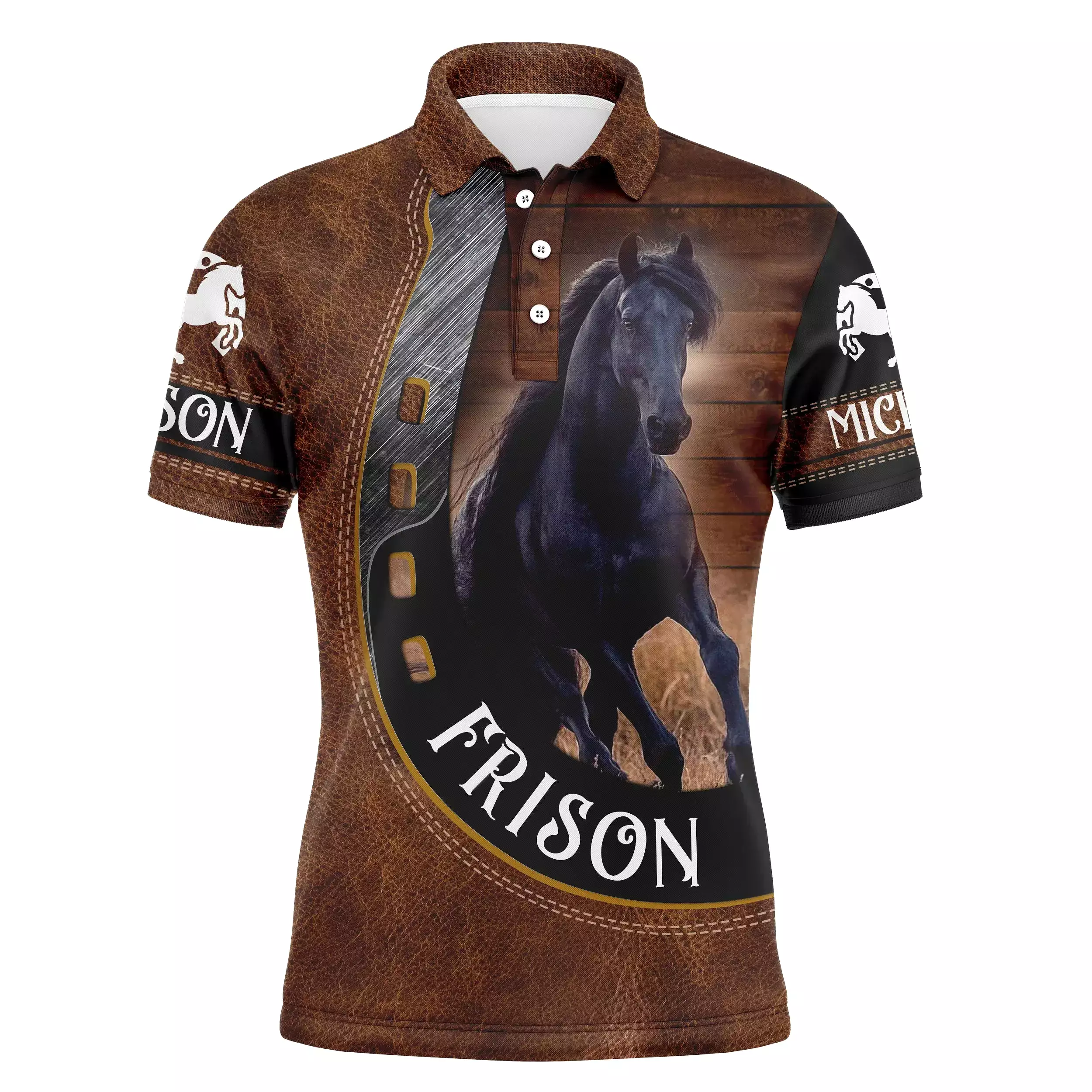 Polo quitation Homme Femme, Frison Cheval, Cadeau Peronnalisé Fan des chevaux - CT05072206P