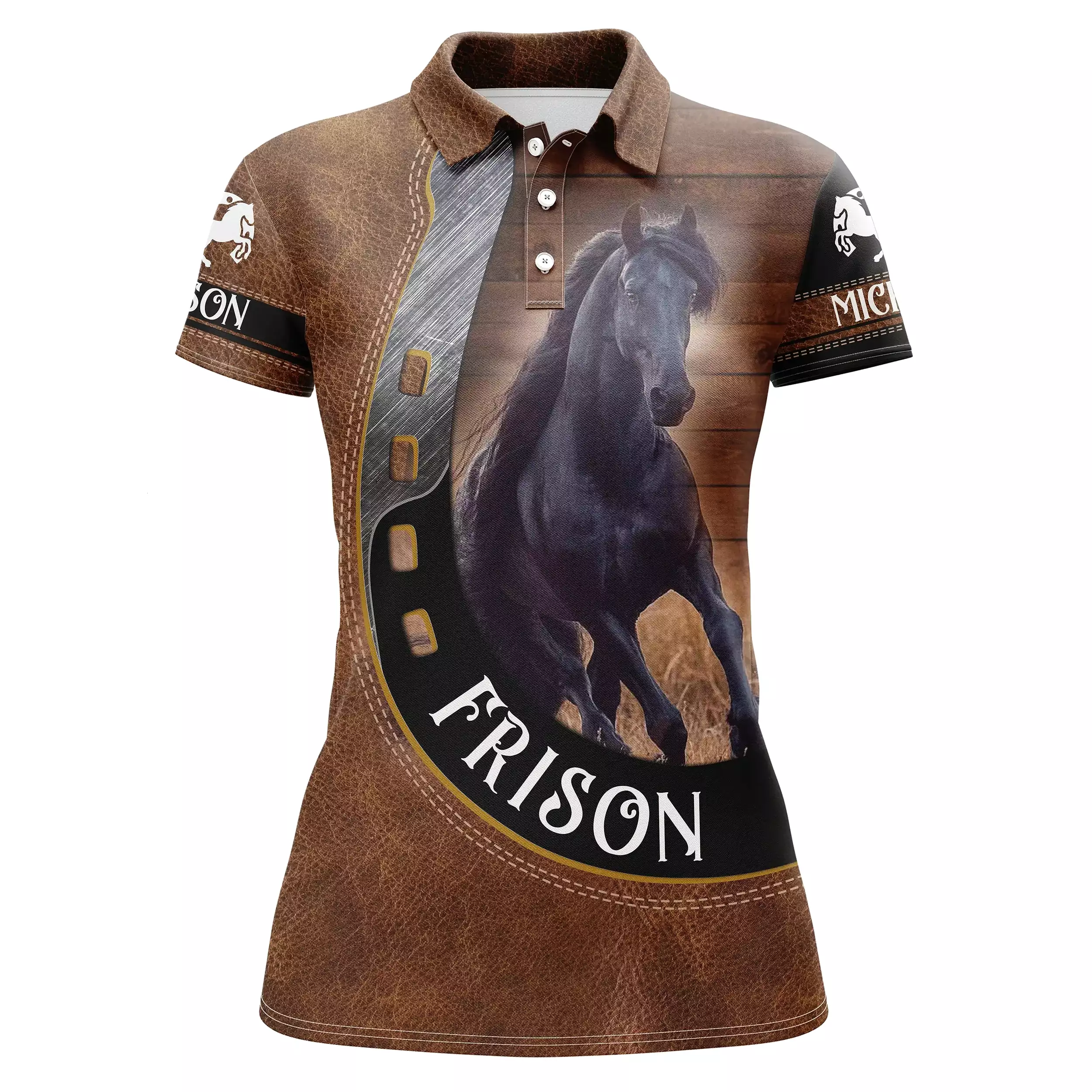 Polo quitation Homme Femme, Frison Cheval, Cadeau Peronnalisé Fan des chevaux - CT05072206P