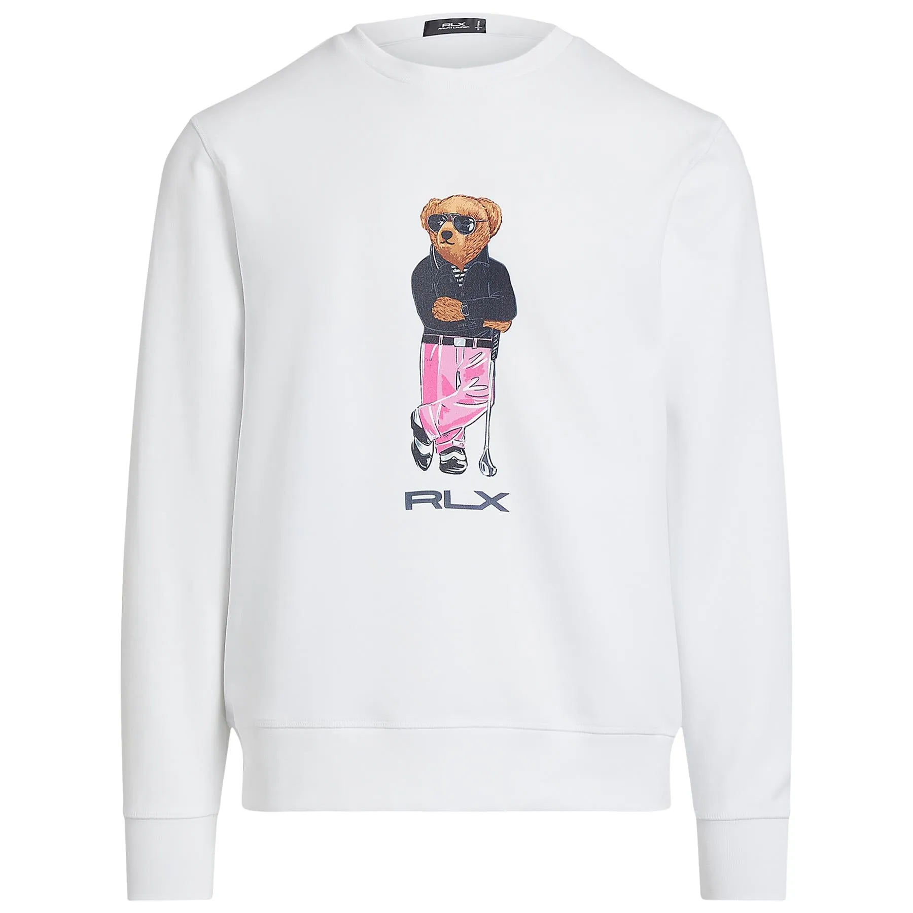 RLX Classic Fit Crew Neck Bear Sweatshirt Ceramic White - SS24