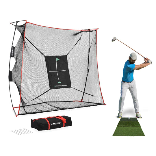 Rukket Haack Pro Golf Net + Tri Turf Mat