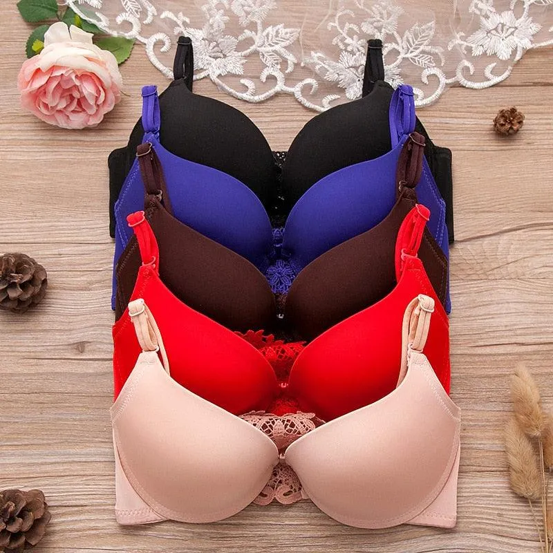 Satin Bra Front Closure Y-line Straps Push Up