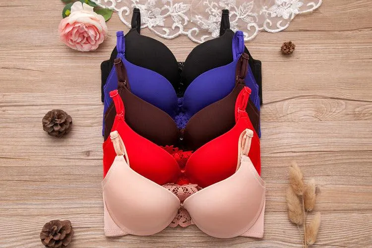 Satin Bra Front Closure Y-line Straps Push Up