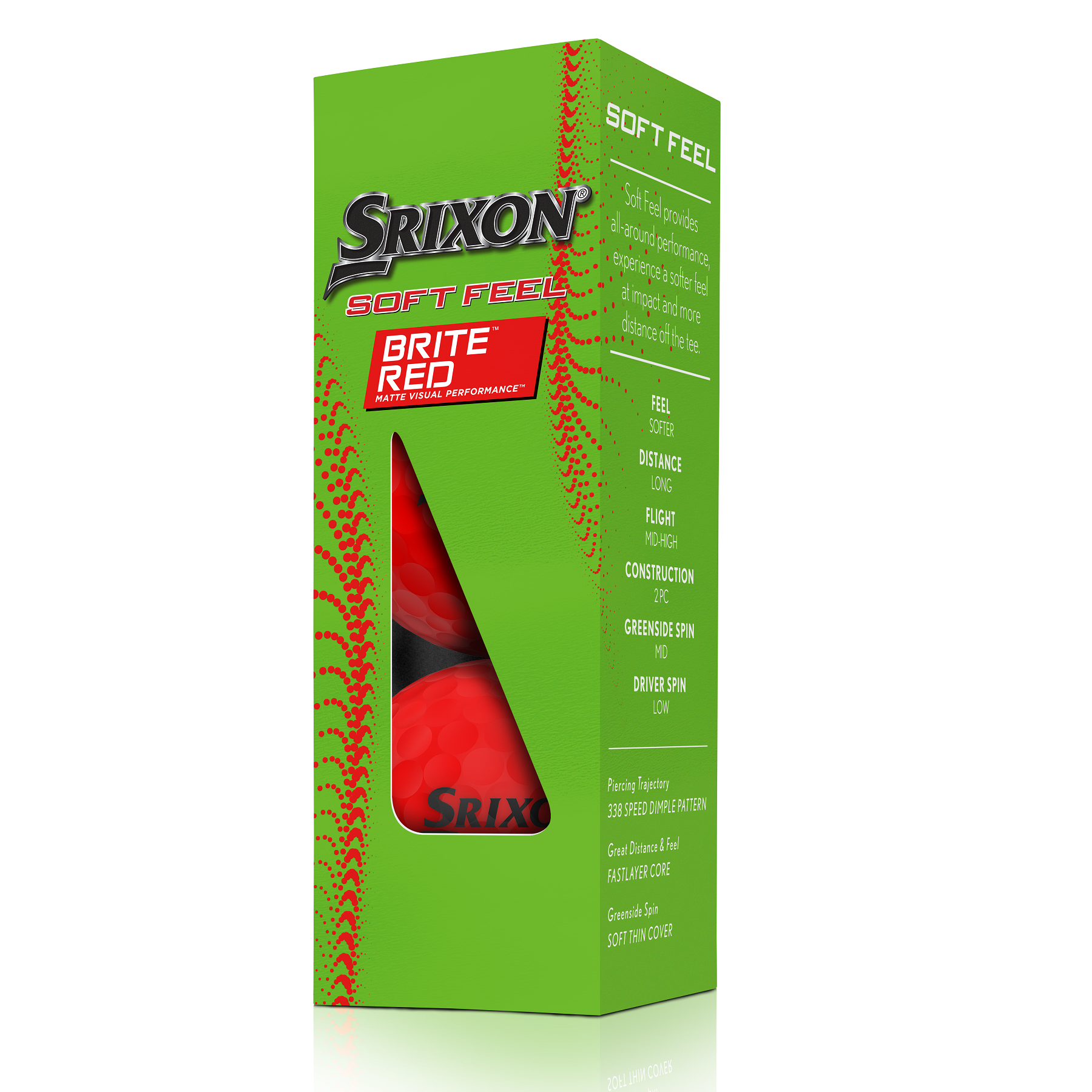 Srixon Soft Feel Brite Matte Color Golf Balls - Sleeve