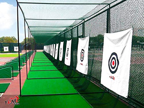 Top Golf Cage (10ft x 10ft x 10ft) Bundle - Includes 3x5 Golf Mat & Golf Accessories