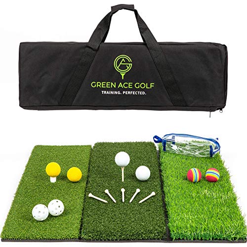 Top Tri Turf Hitting Mat for Backyard - 24 x 24 Inches Large Golf Practice Mat