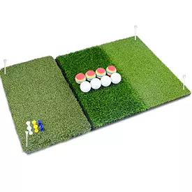 Tri-Turf 3-in-1 Golf Hitting Mat - Deluxe 25x16 Golf Practice Mats