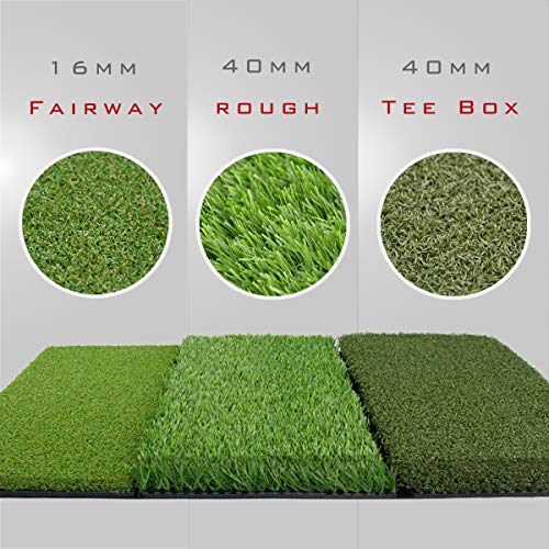 Tri-Turf 3-in-1 Golf Hitting Mat - Deluxe 25x16 Golf Practice Mats