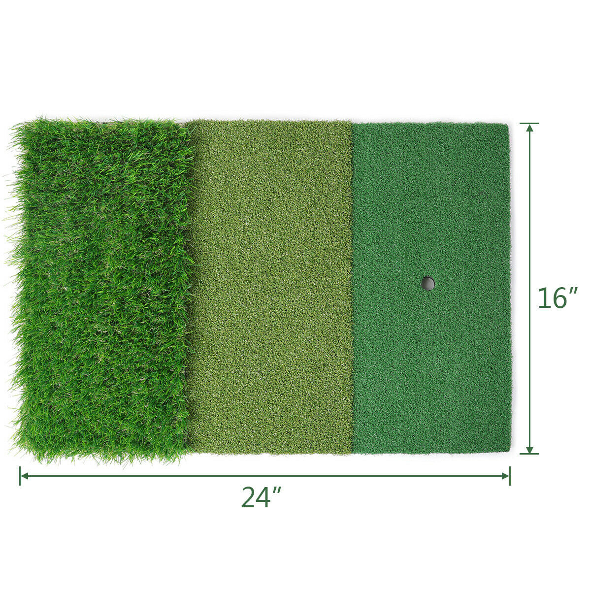 Tri-Turf Golf Mat with Rubber Tee - 24x16 Inches