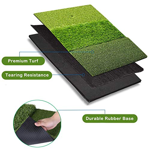 Tri-Turf XL Golf Hitting Mat 3-in-1 Golf Mat for Driving, Chipping and Putting