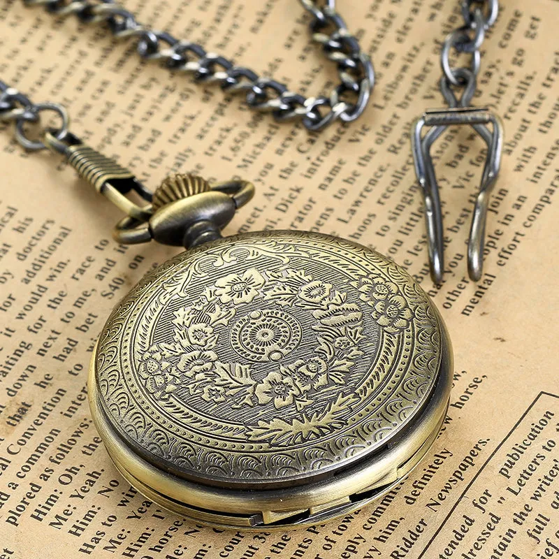 Unisex Retro Fashion Hollow Gear Steampunk Quartz Pocket Watch