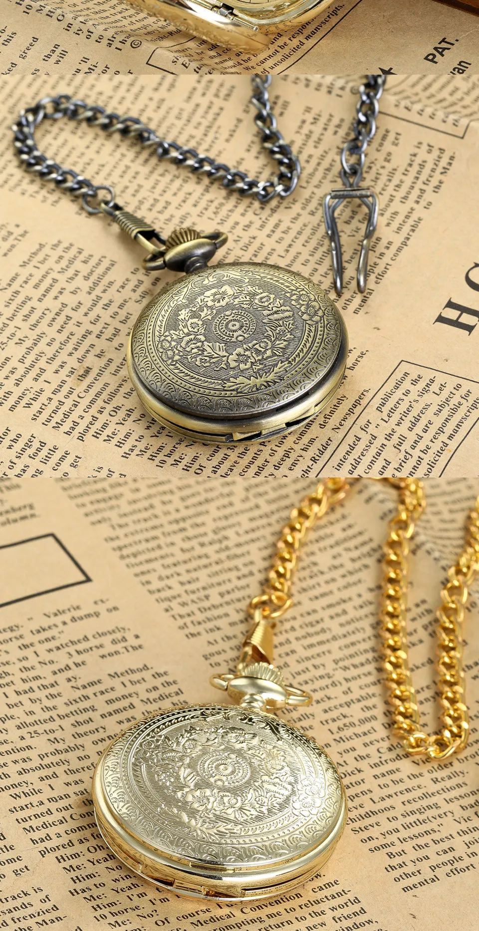 Unisex Retro Fashion Hollow Gear Steampunk Quartz Pocket Watch