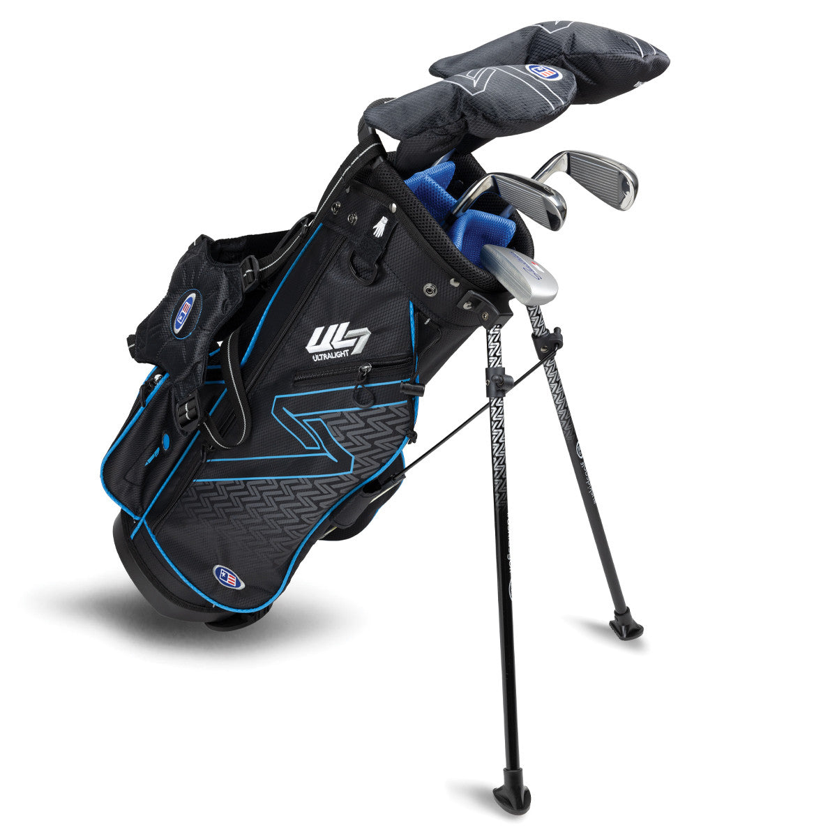 US Kids Golf Ultralight 7-48 5 Club Stand Set RH, Black/Teal