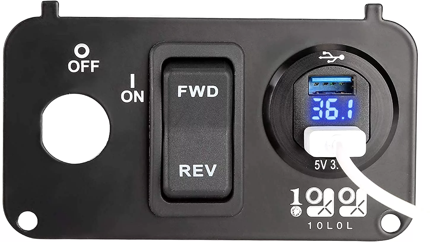 USB Port for Golf Cart with Digital Voltmeter and Forward/Reverse Switch - 10L0L