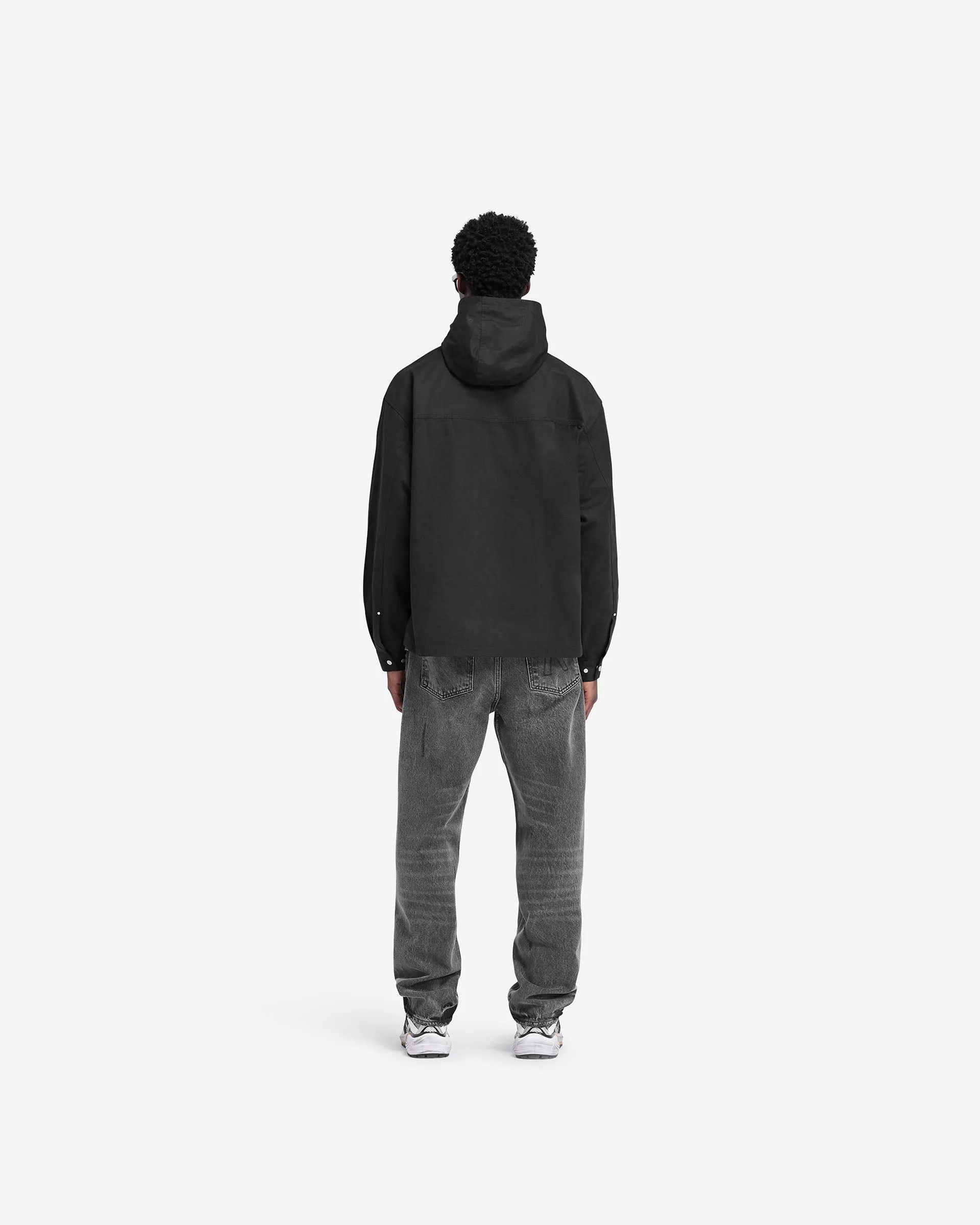 Utility Hooded Shirt - Jet Black