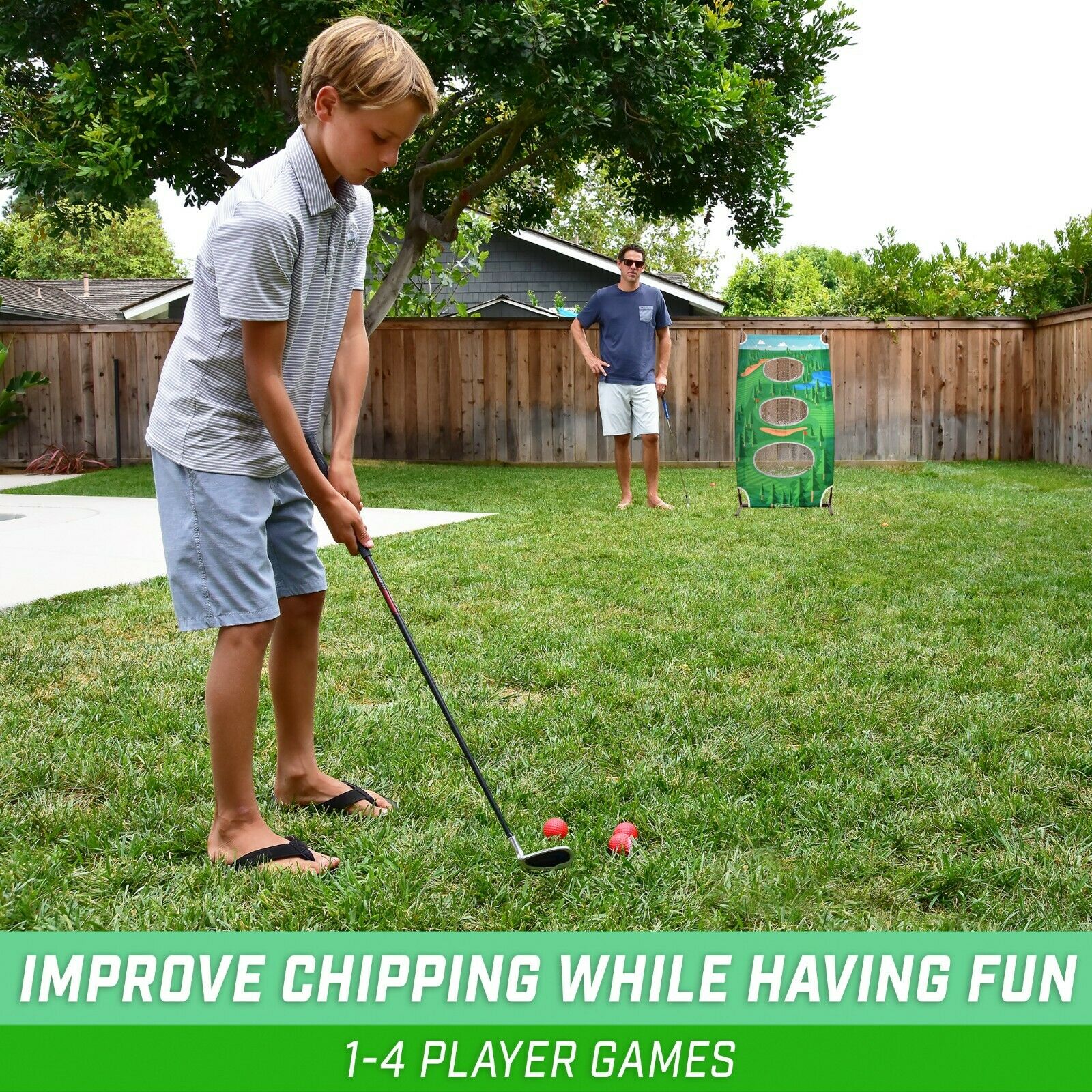 Vertical Backyard Golf Game | Golf Cornhole Chipping