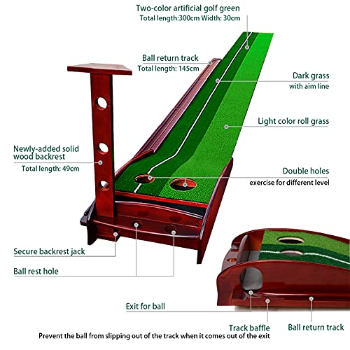 Wooden Putting Green with Automatic Ball Return - Golf Putting Training Aid