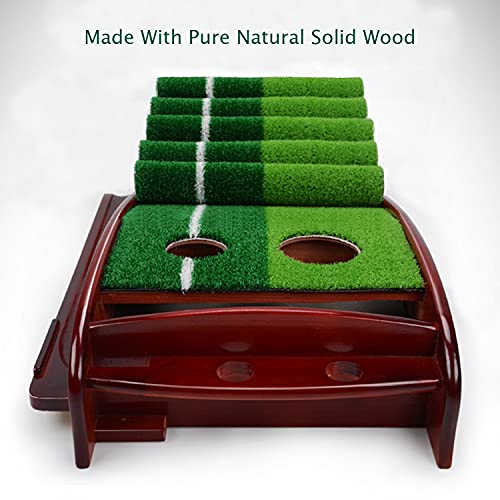 Wooden Putting Green with Automatic Ball Return - Golf Putting Training Aid